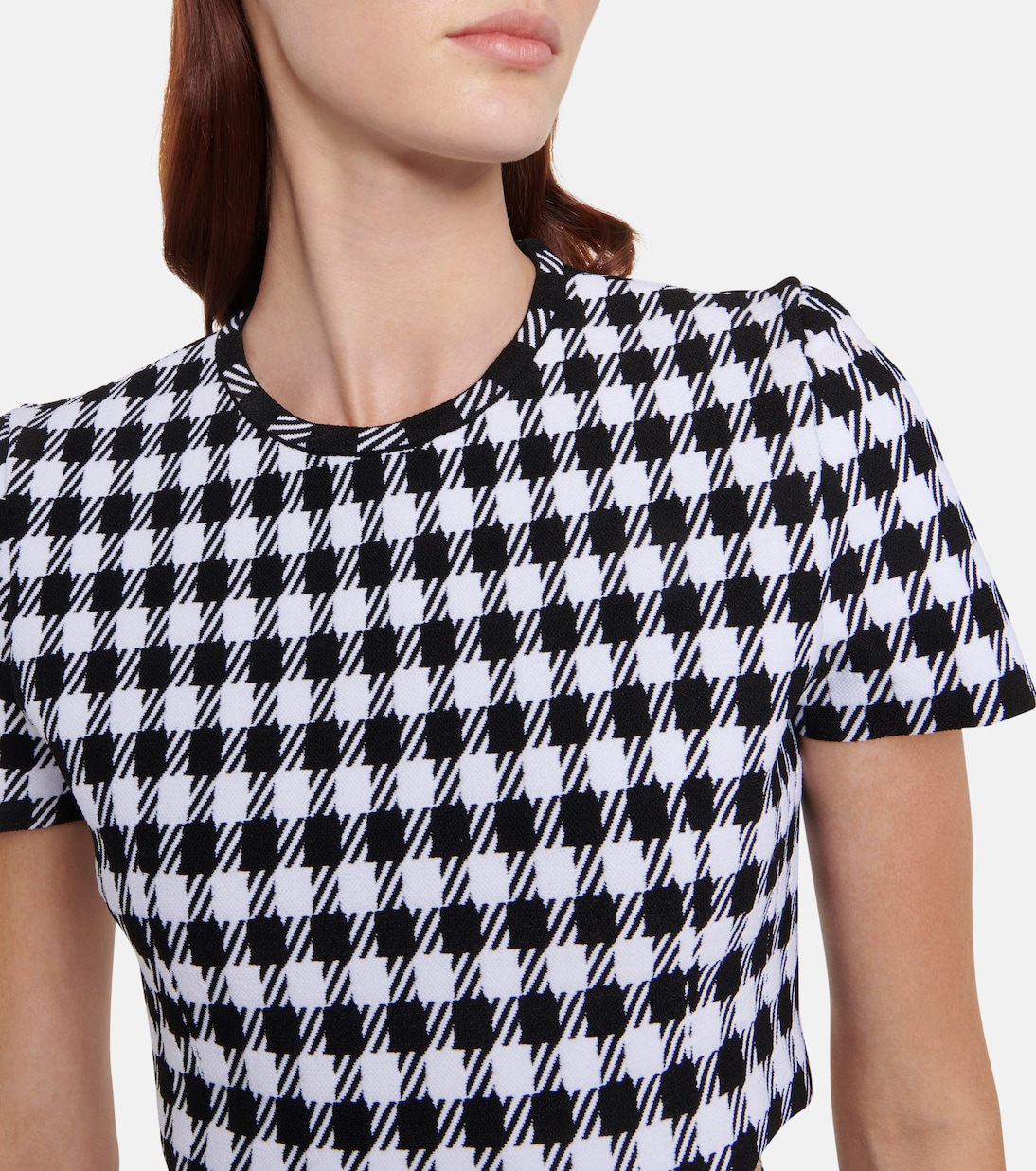 Top Corto in Tweed Houndstooth di Alaïa per Giovani Stilisti