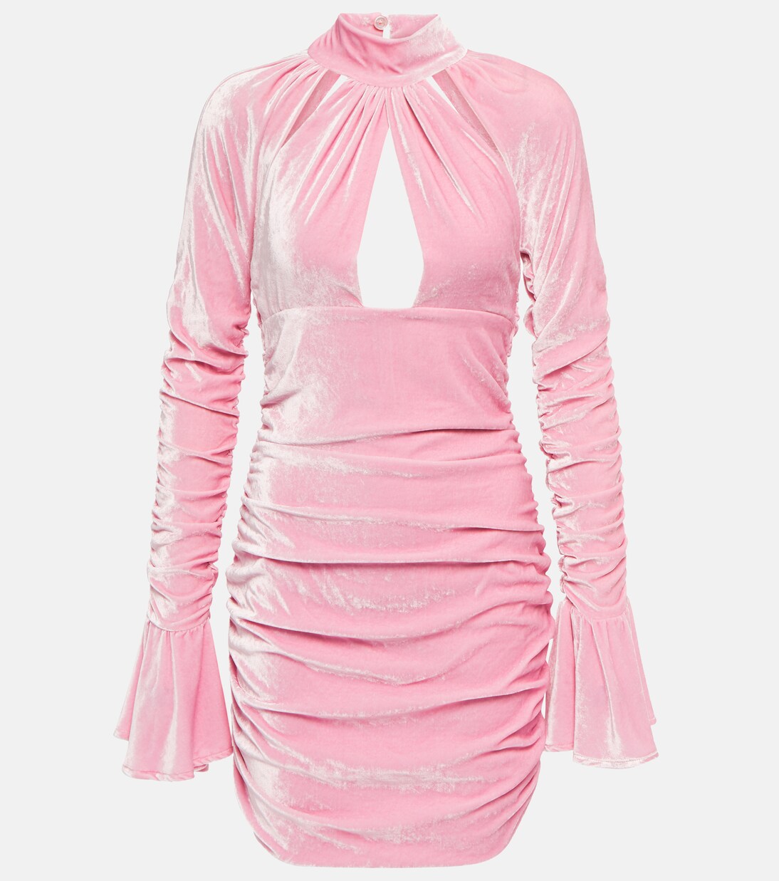 Ruched mockneck velvet minidress | Blumarine