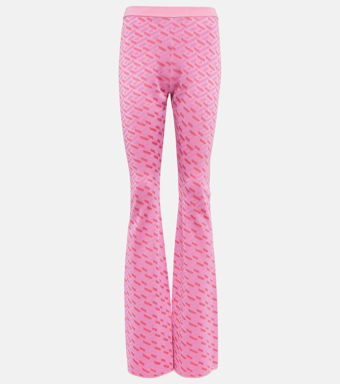 La Greca jacquard silk-blend flared pants | Versace