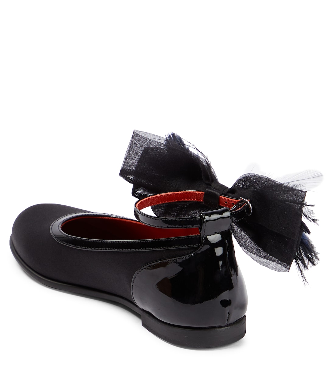 Ballerine Anemonina in raso con piume | Christian Louboutin Kids
