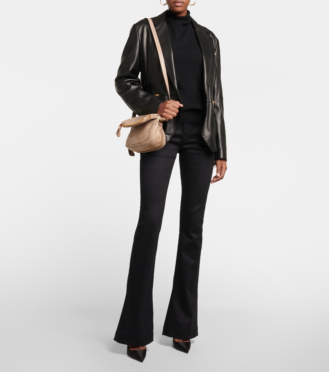 Jennifer Mini croc-effect leather shoulder bag | Tom Ford