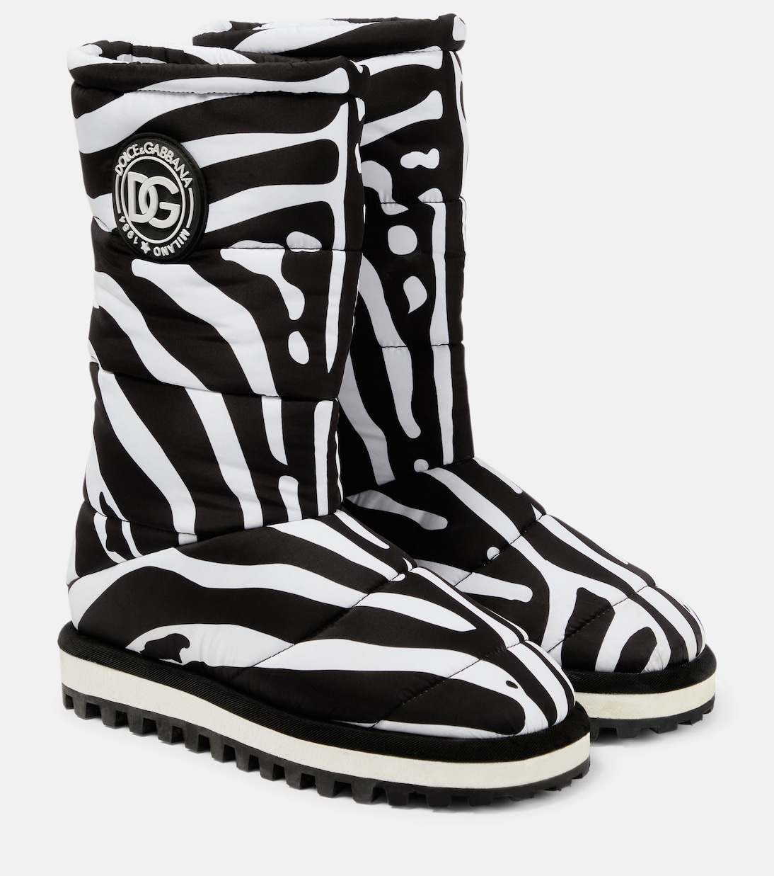 Zebra-print padded nylon snow boots | Dolce&Gabbana