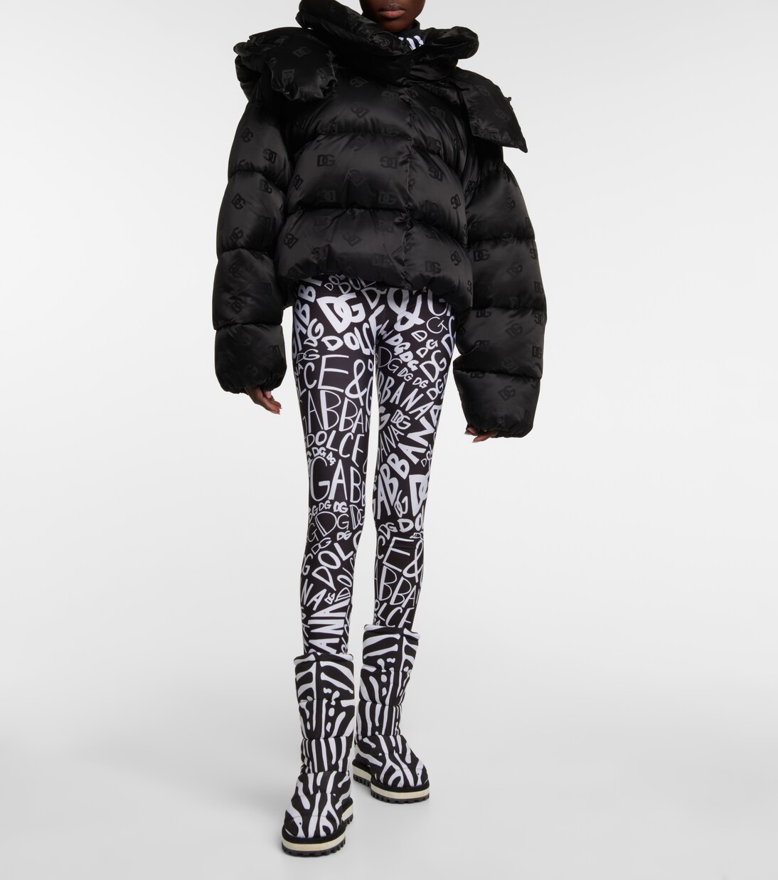 Zebra-print padded nylon snow boots | Dolce&Gabbana