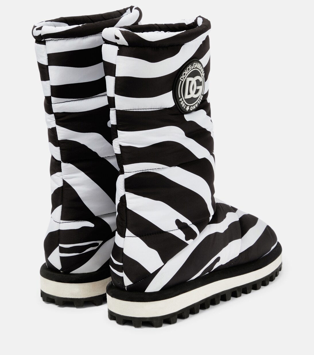Zebra-print padded nylon snow boots | Dolce&Gabbana