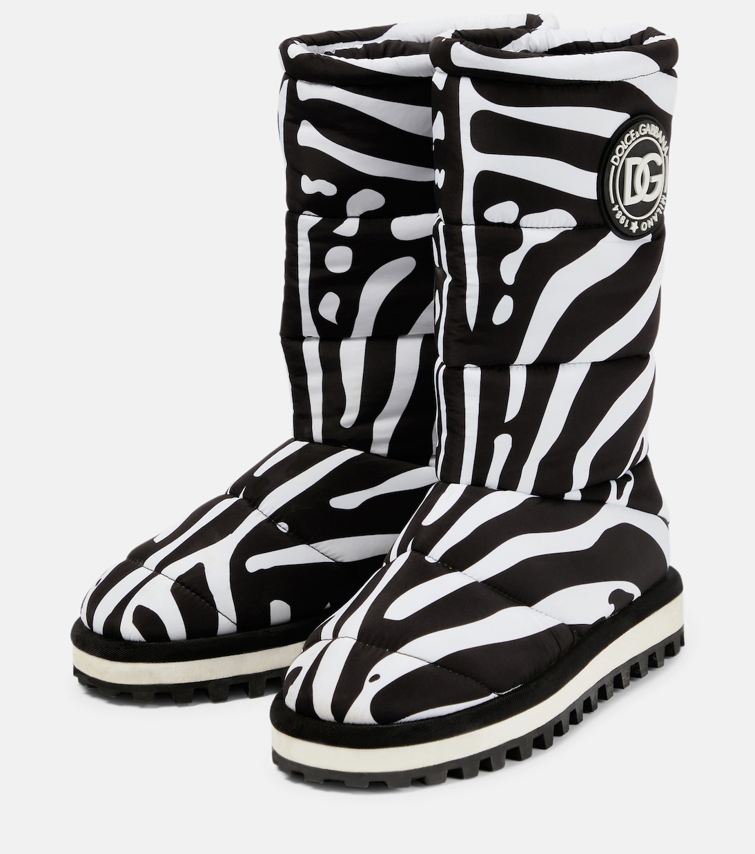 Zebra-print padded nylon snow boots | Dolce&Gabbana
