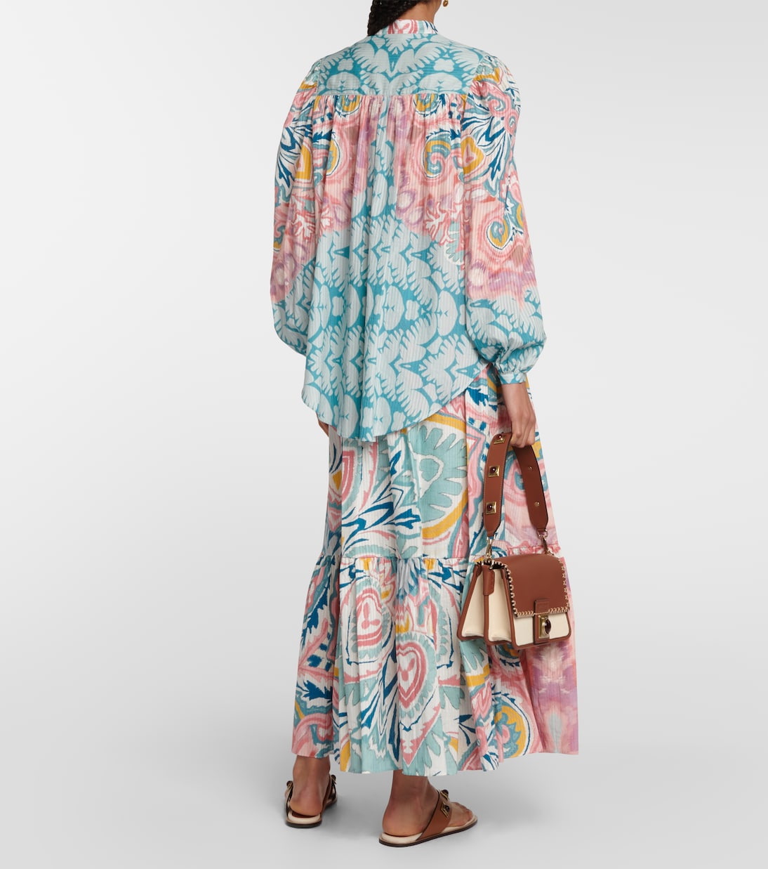 Blusa in georgette con stampa e fiocco | Etro