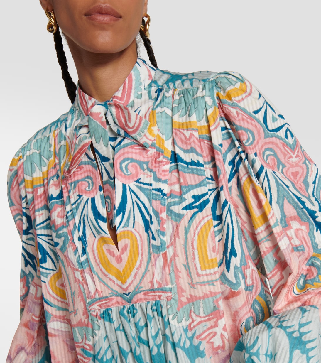 Blusa in georgette con stampa e fiocco | Etro