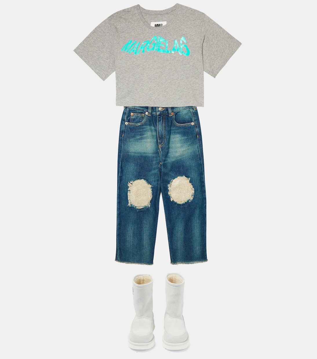 T-shirt in jersey di cotone con logo | MM6 Maison Margiela Kids