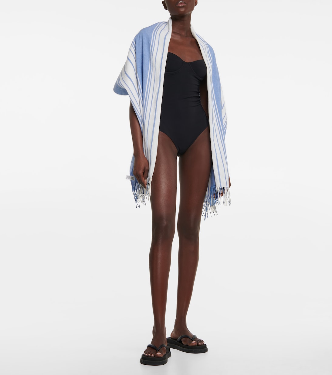Cutout ribbed-knit gown | Off-White