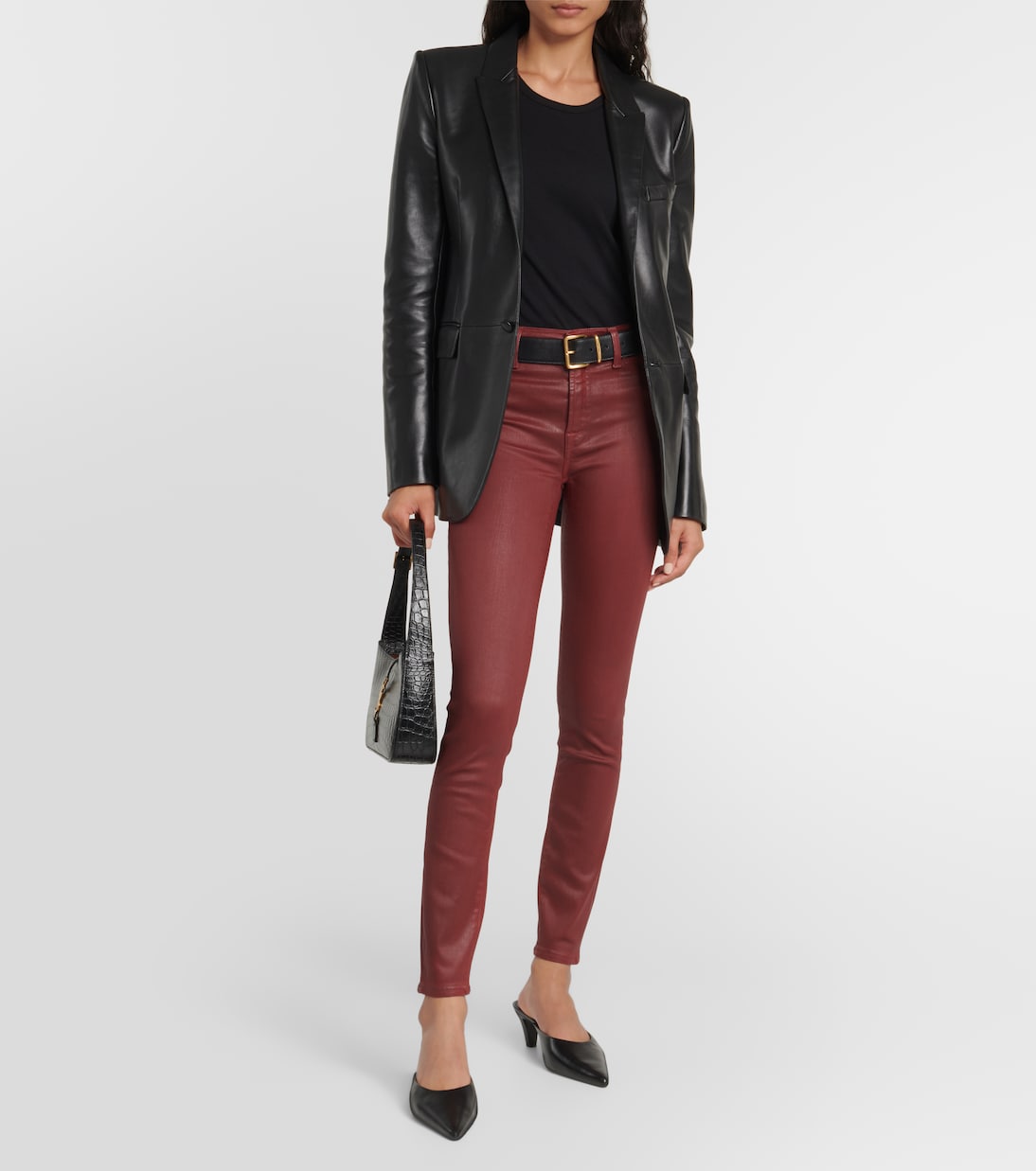 High-rise cotton-blend skinny jeans | 7 For All Mankind
