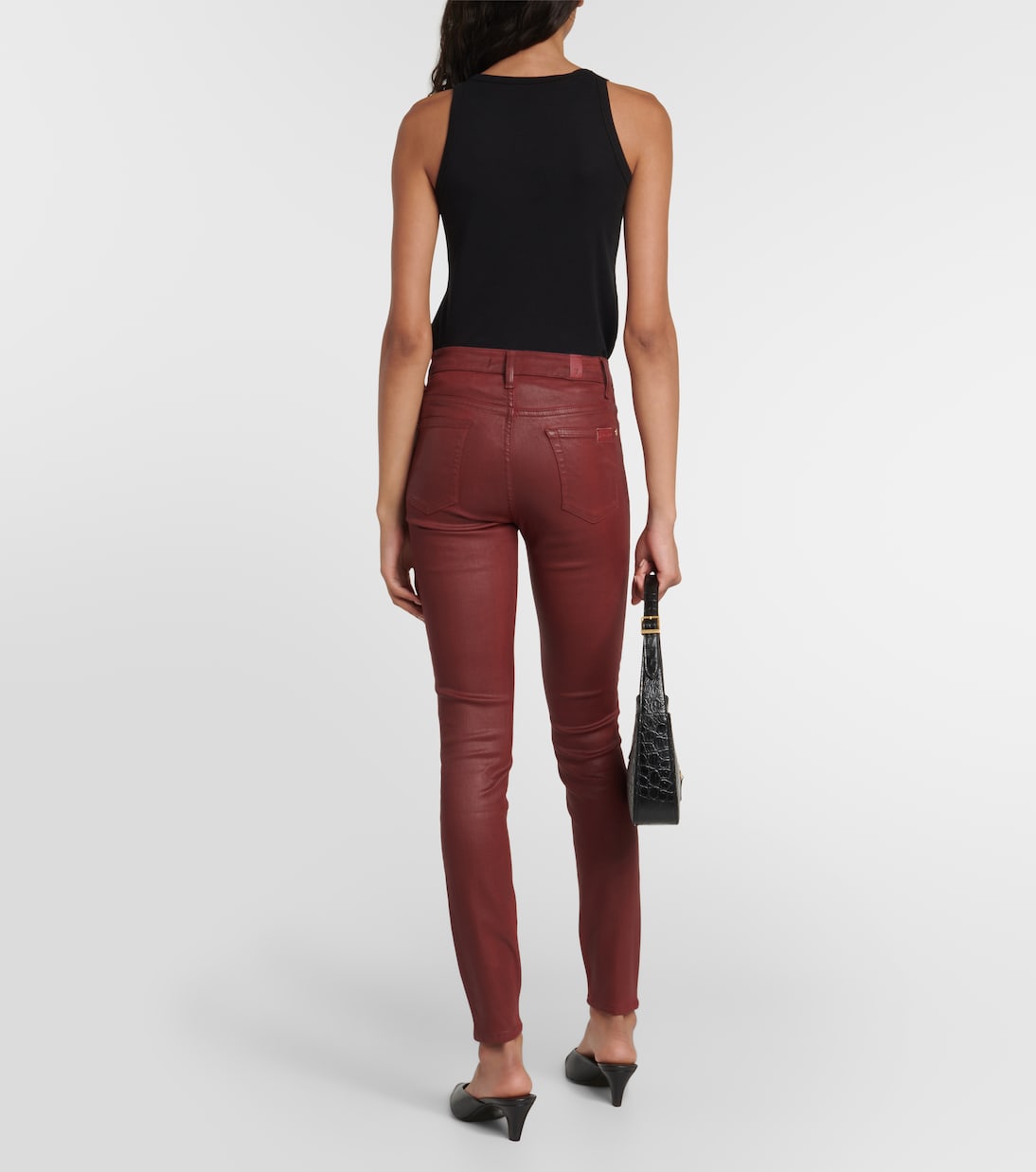 High-rise cotton-blend skinny jeans | 7 For All Mankind