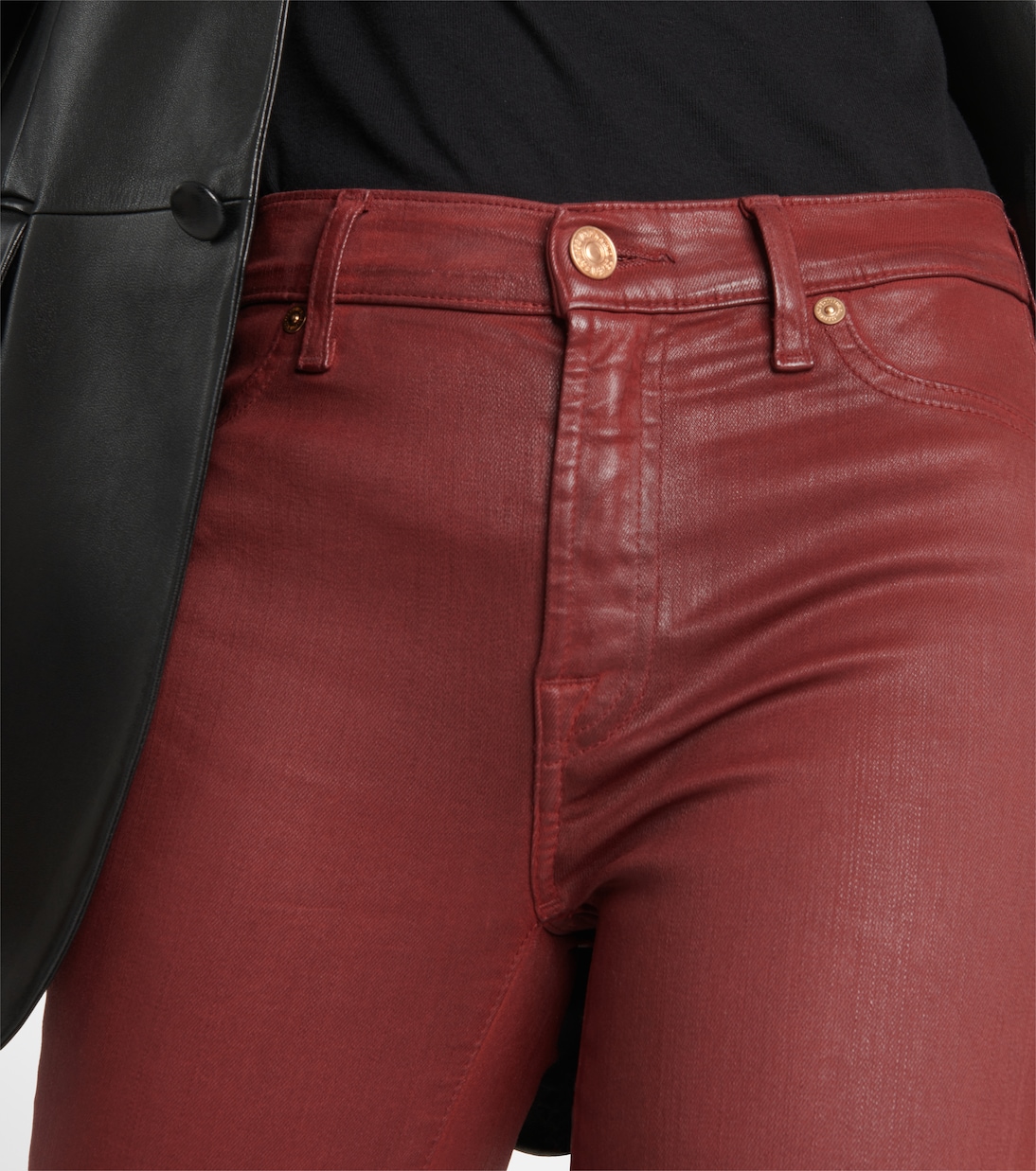High-rise cotton-blend skinny jeans | 7 For All Mankind