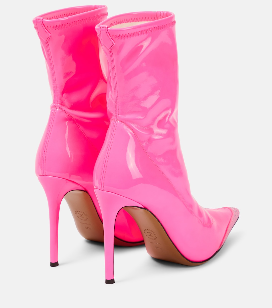 Crystal-embellished faux leather ankle boots | Alexandre Vauthier
