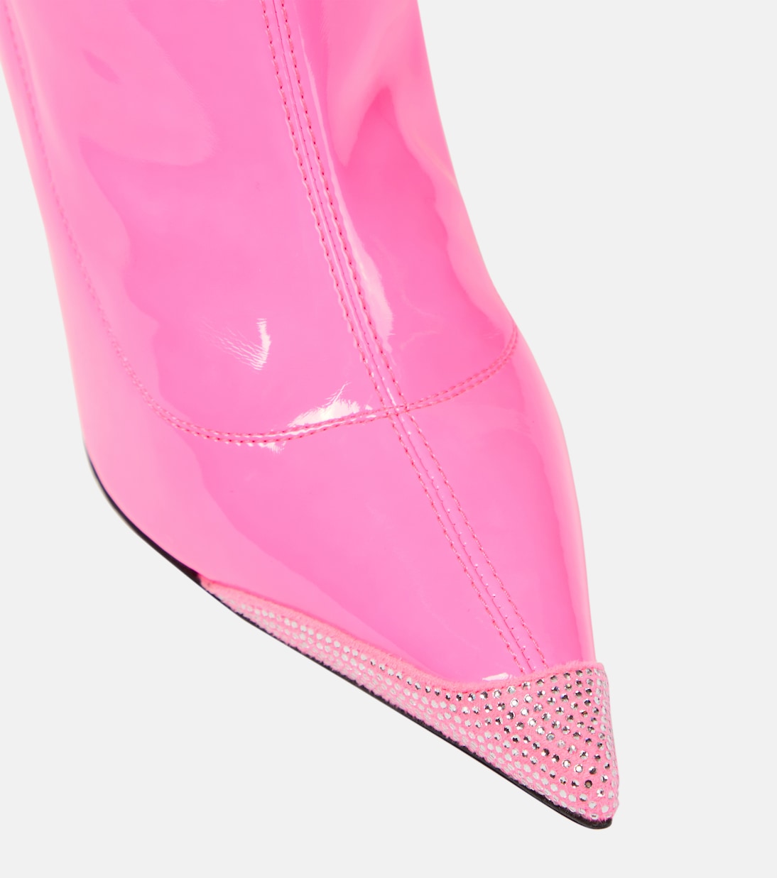 Crystal-embellished faux leather ankle boots | Alexandre Vauthier