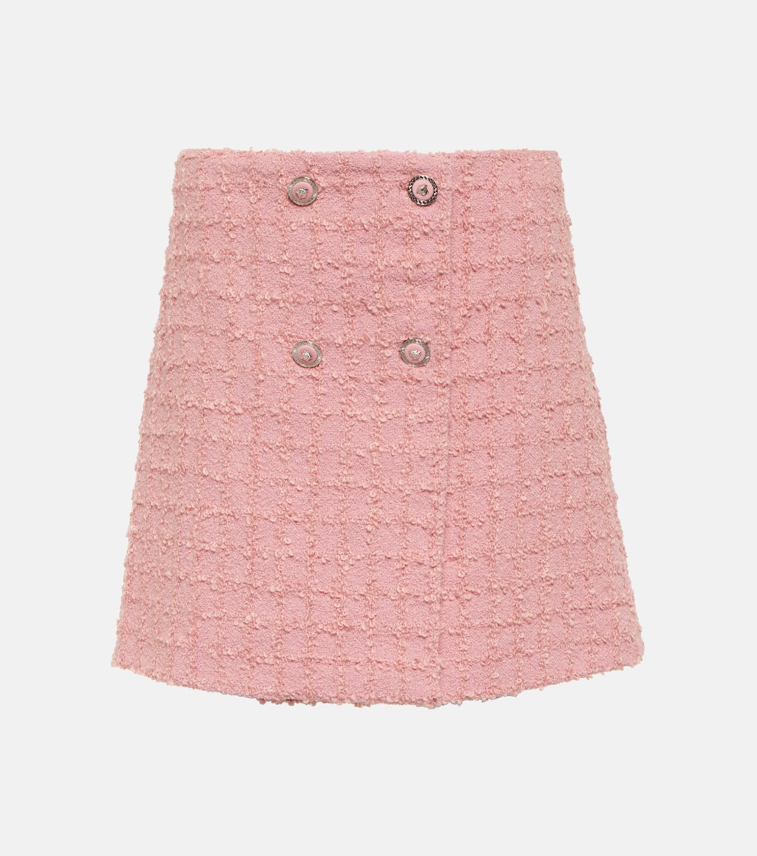 Minifalda de bouclé de mezcla de lana | Versace