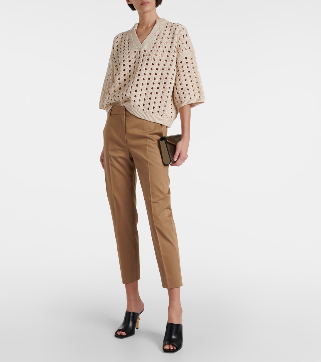 بنطلون كروب بأرجل مستقيمة من القطن Lince | Max Mara
