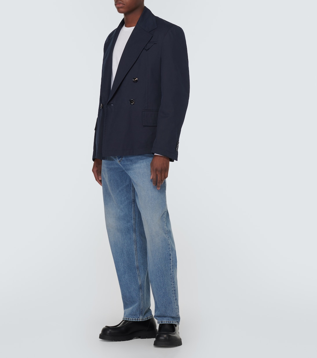 Double-breasted cotton twill blazer | Bottega Veneta