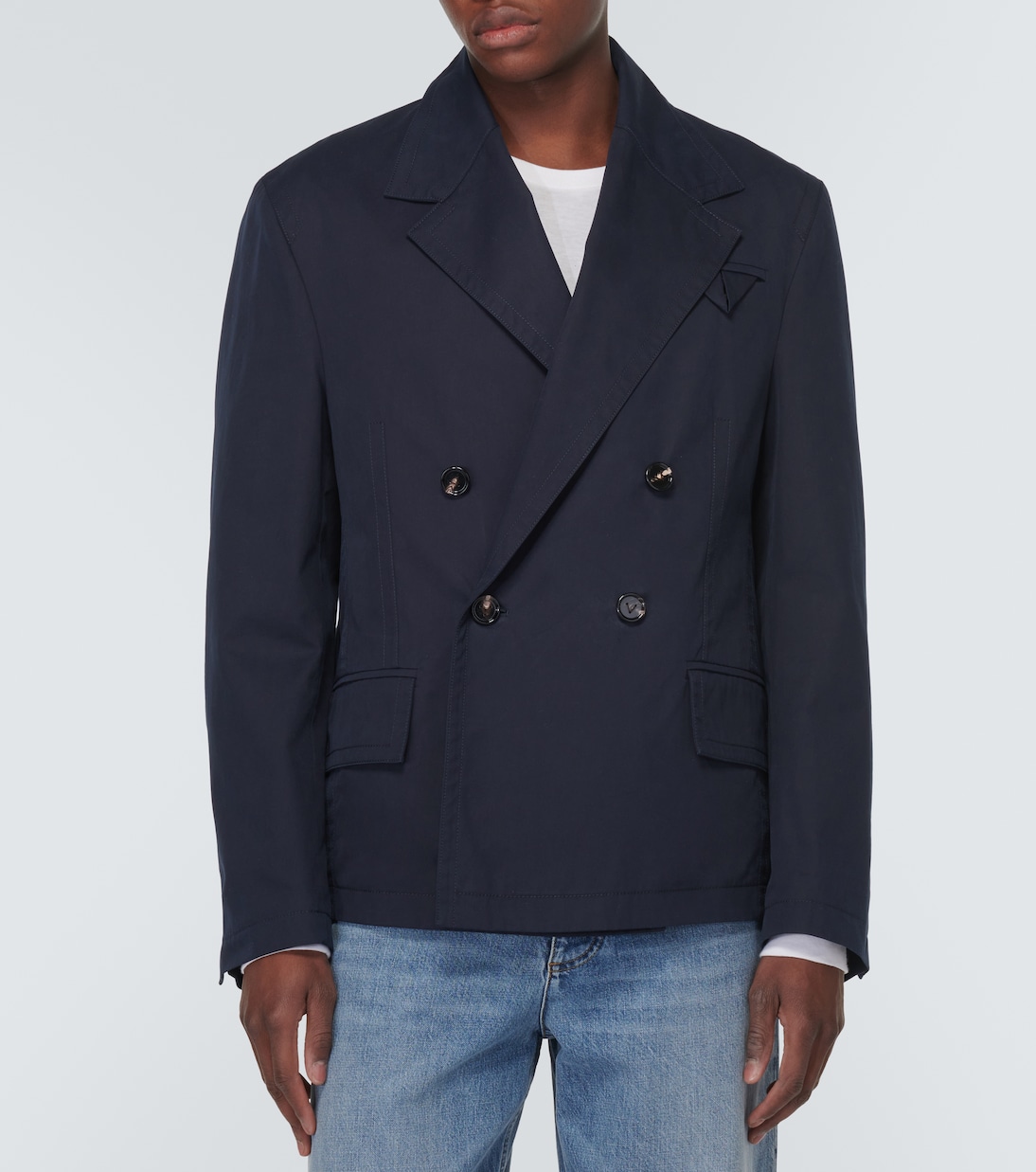 Double-breasted cotton twill blazer | Bottega Veneta