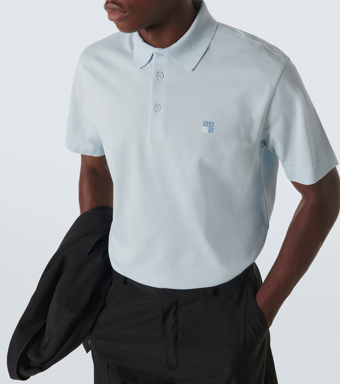 Logo cotton polo shirt in blue Givenchy Mytheresa