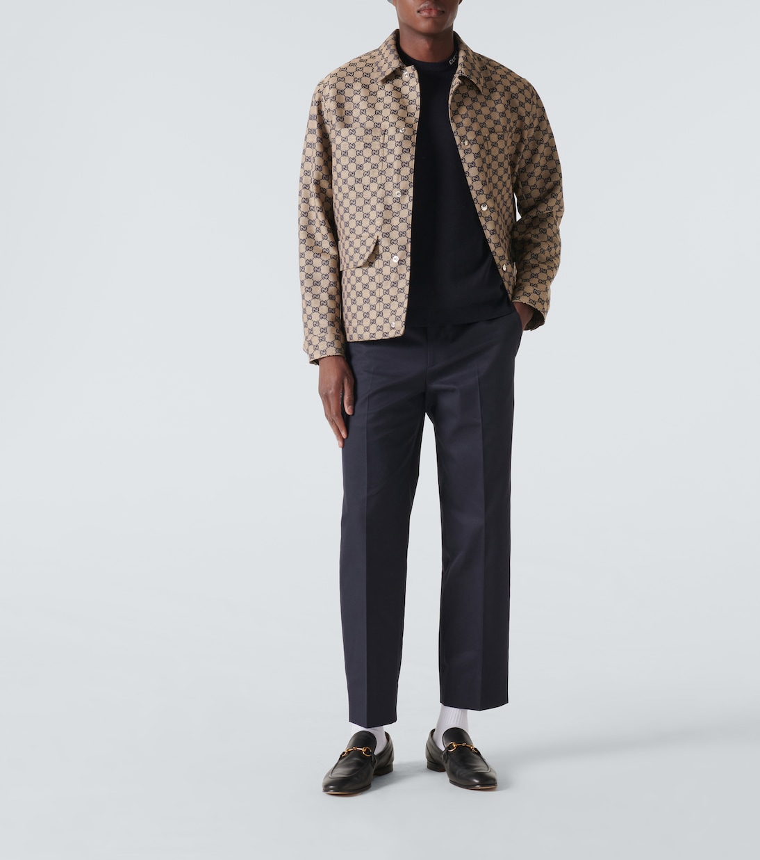 Camiseta de seda y algodón con logo | Gucci