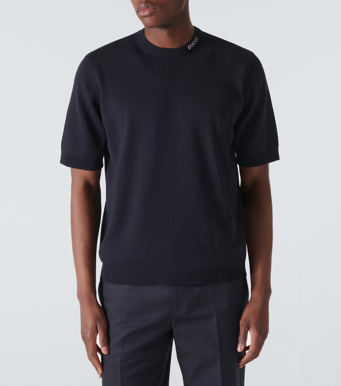 Camiseta de seda y algodón con logo | Gucci