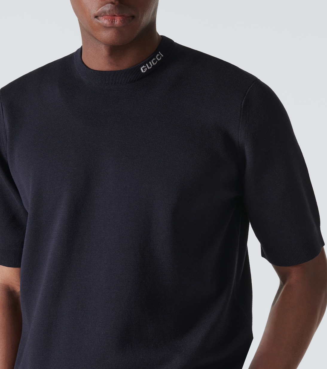 Camiseta de seda y algodón con logo | Gucci