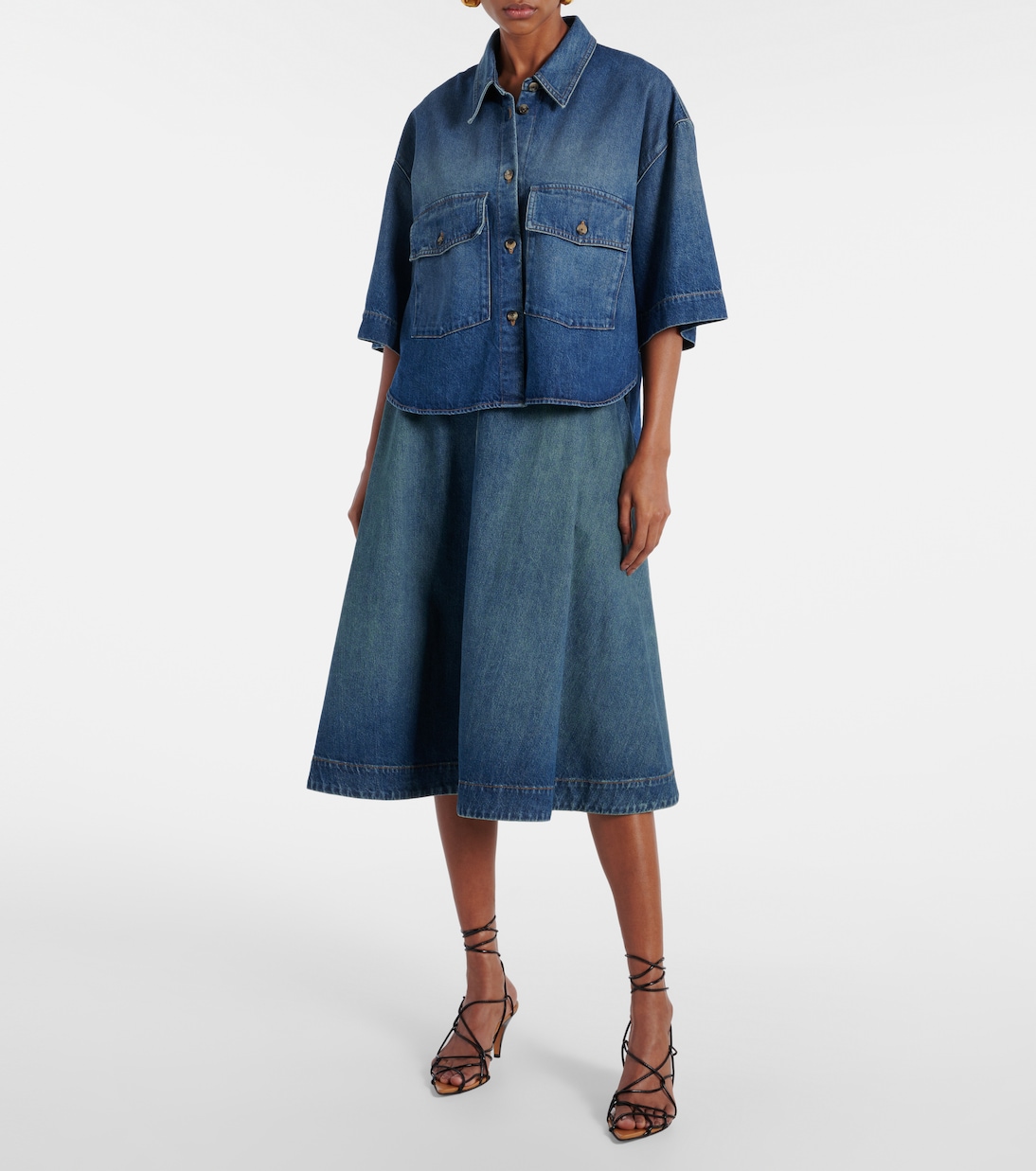 Falda midi Renta de denim | Khaite