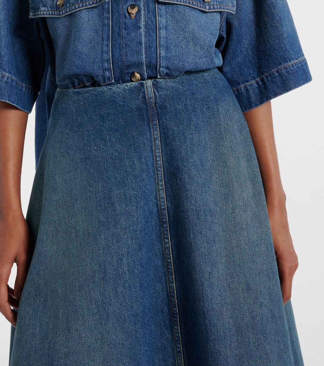 Falda midi Renta de denim | Khaite
