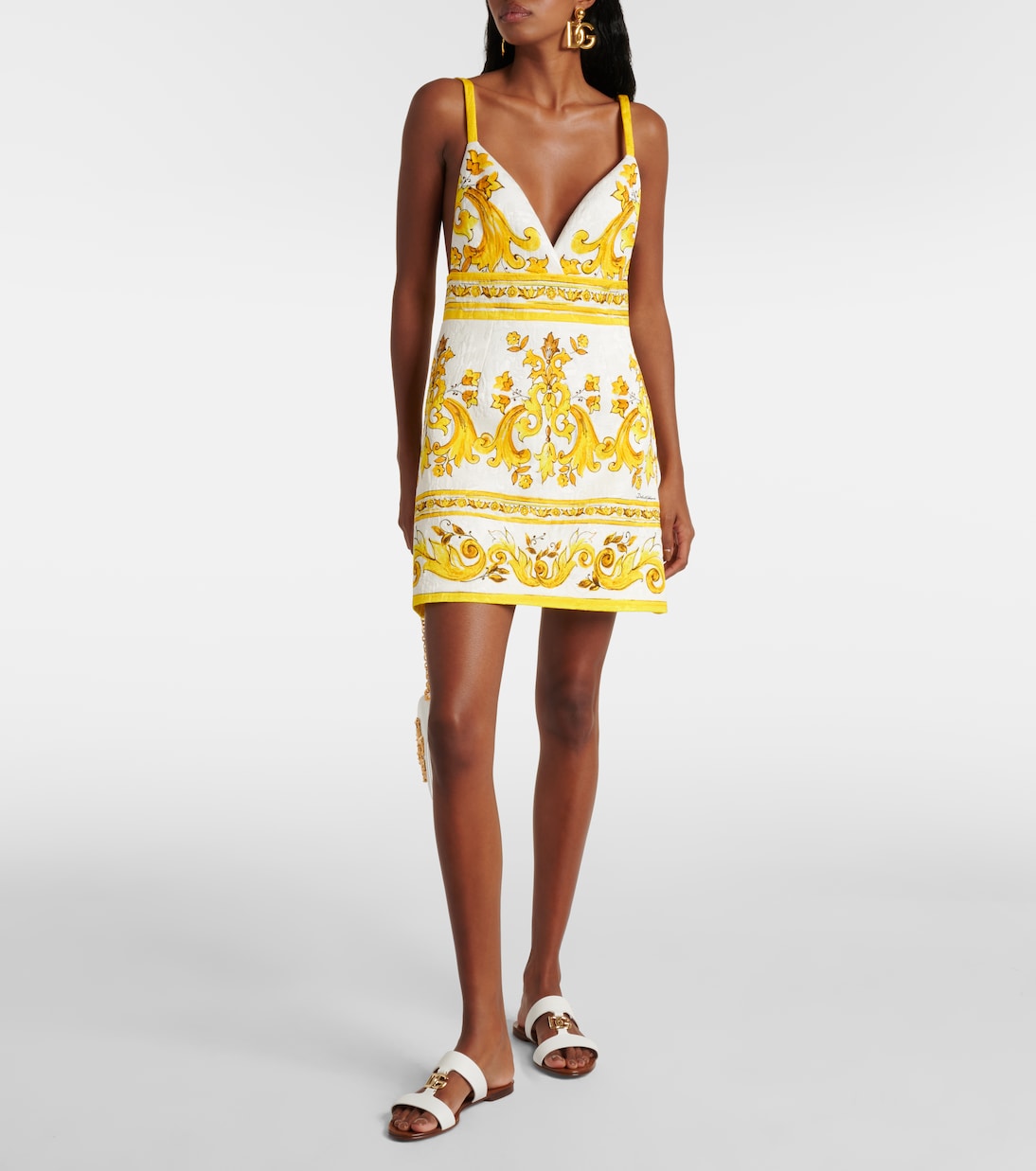 Abito corto Majolica in broccato | Dolce&Gabbana