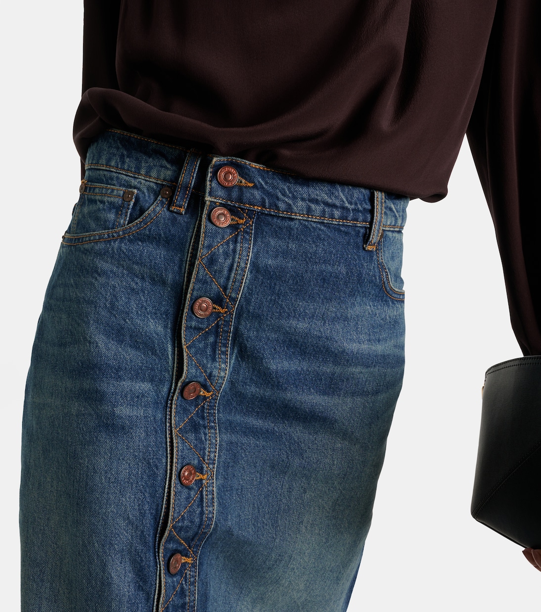 Denim midi skirt | Victoria Beckham
