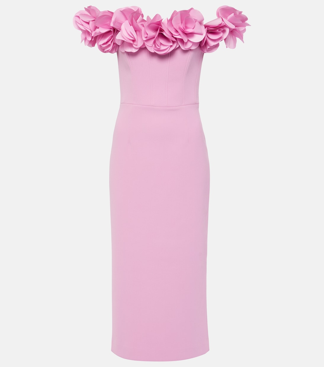 Odetta floral-appliqué midi dress | Rebecca Vallance