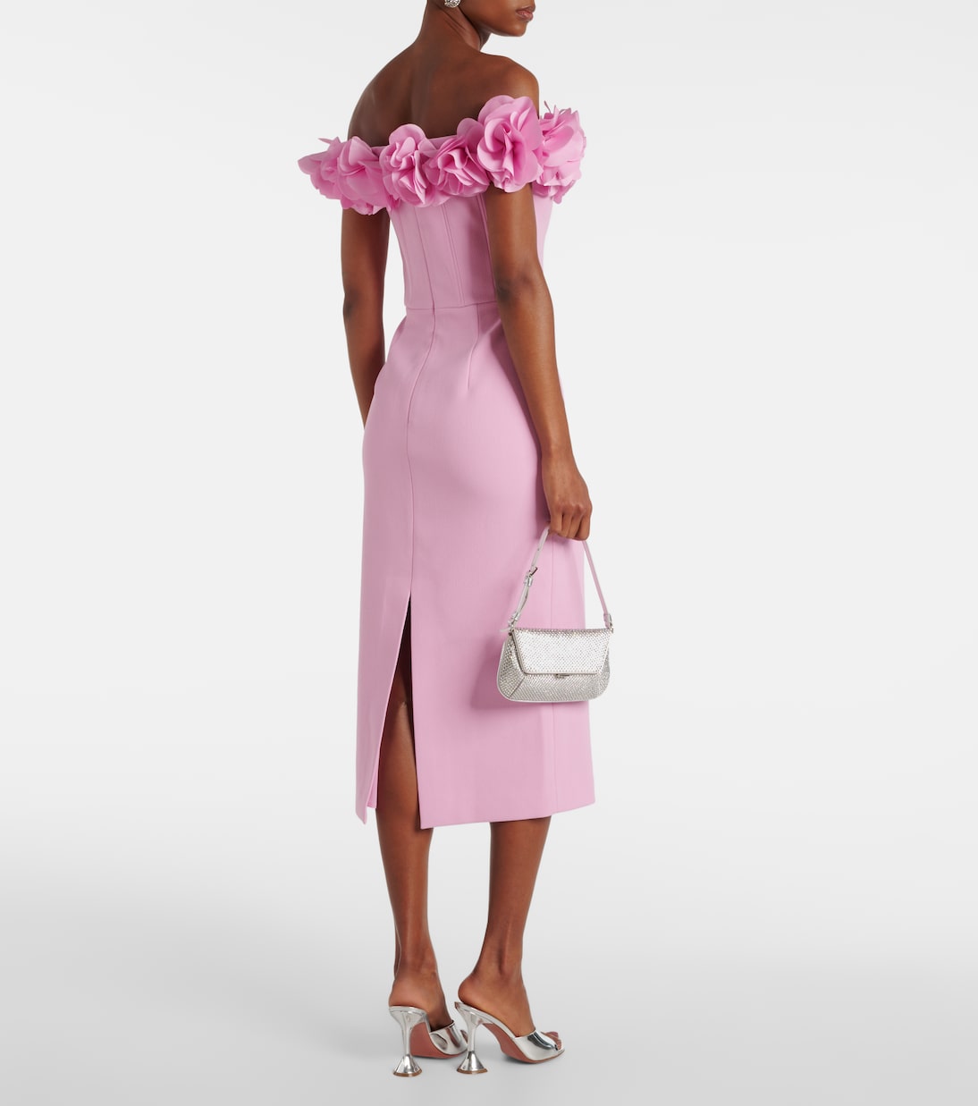 Odetta floral-appliqué midi dress | Rebecca Vallance