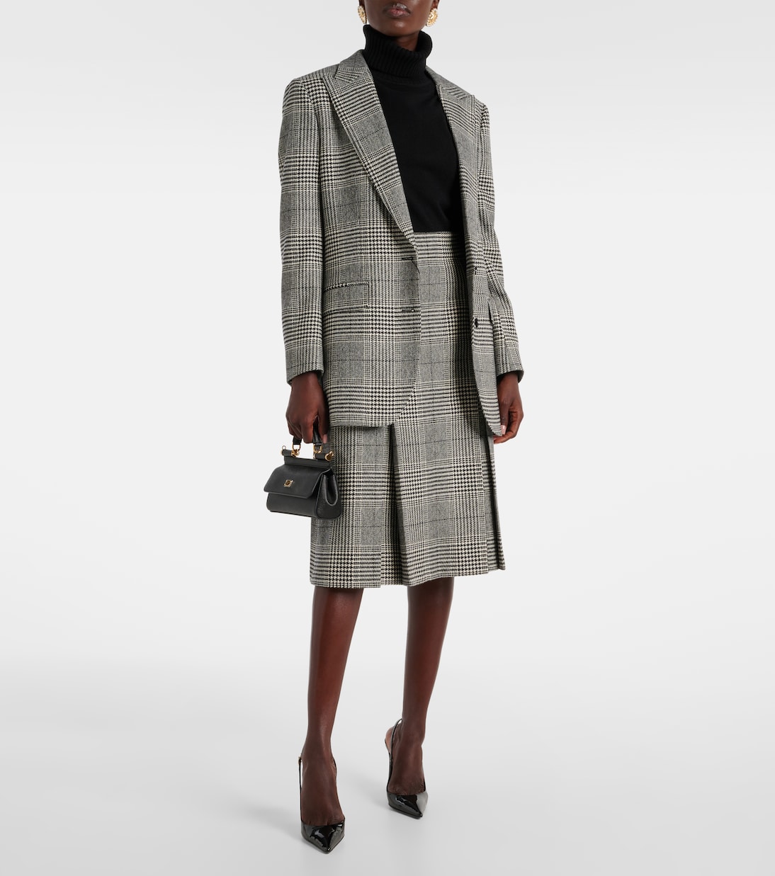 Jupe midi en laine mélangée | Dolce&Gabbana