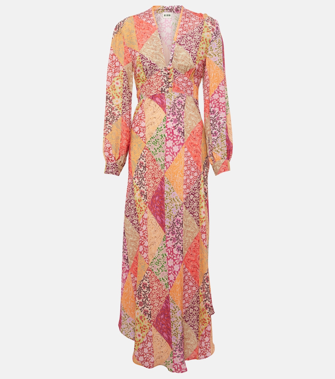 Trula patchwork crêpe maxi dress | Rixo