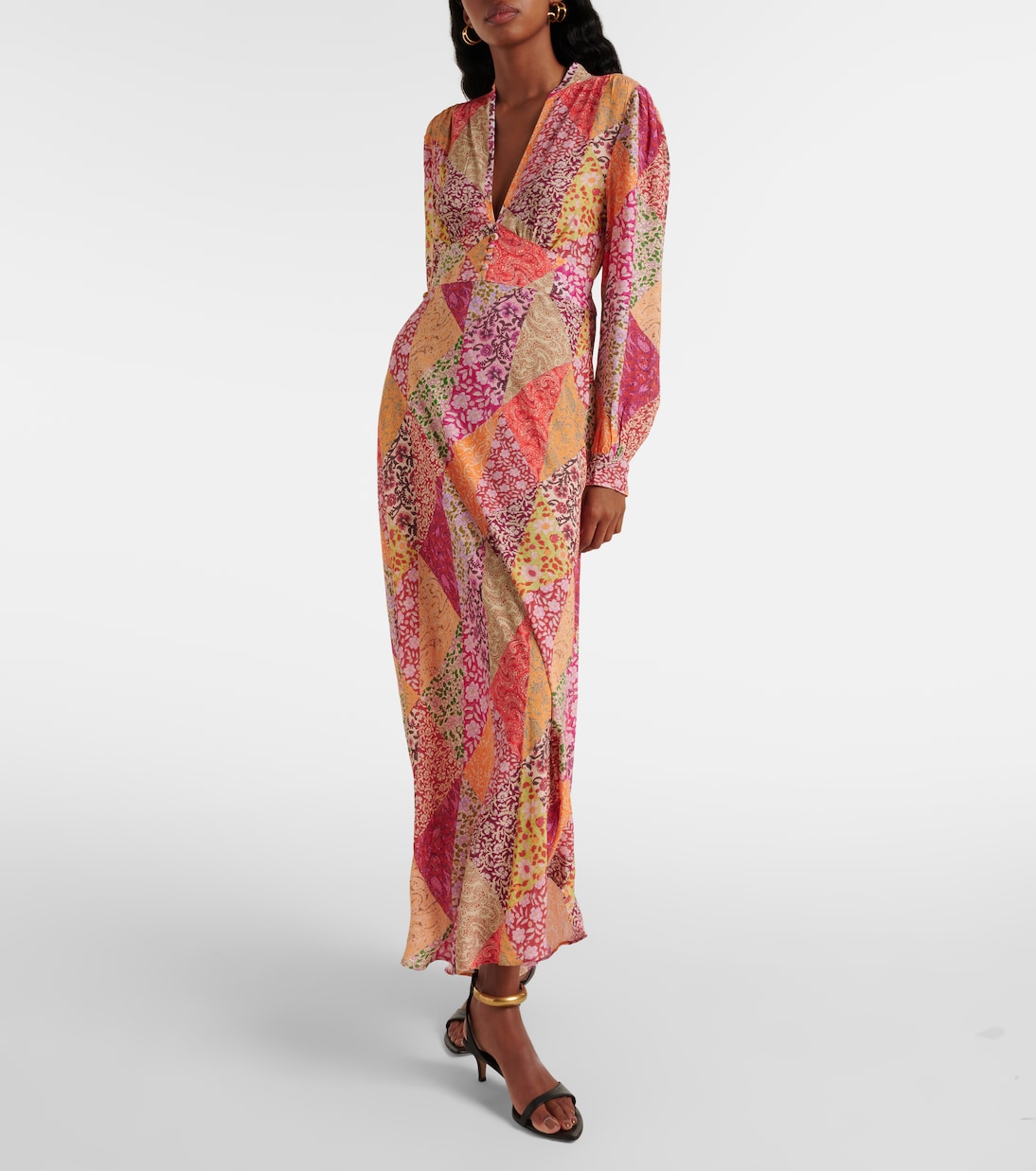 Trula patchwork crêpe maxi dress | Rixo