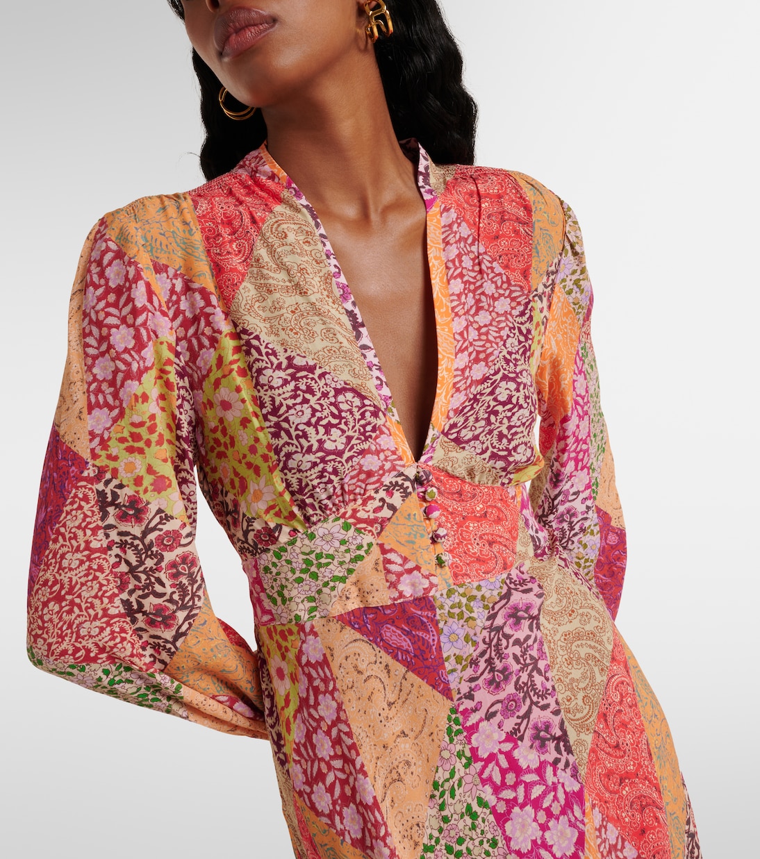 Trula patchwork crêpe maxi dress | Rixo