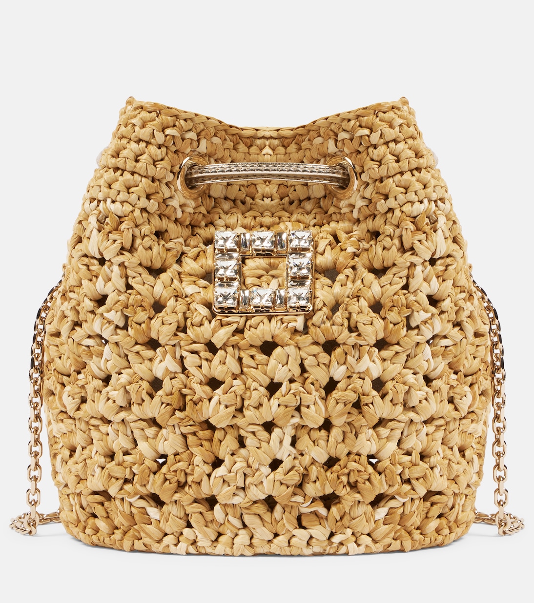 Tres Vivier raffia-effect bucket bag | Roger Vivier