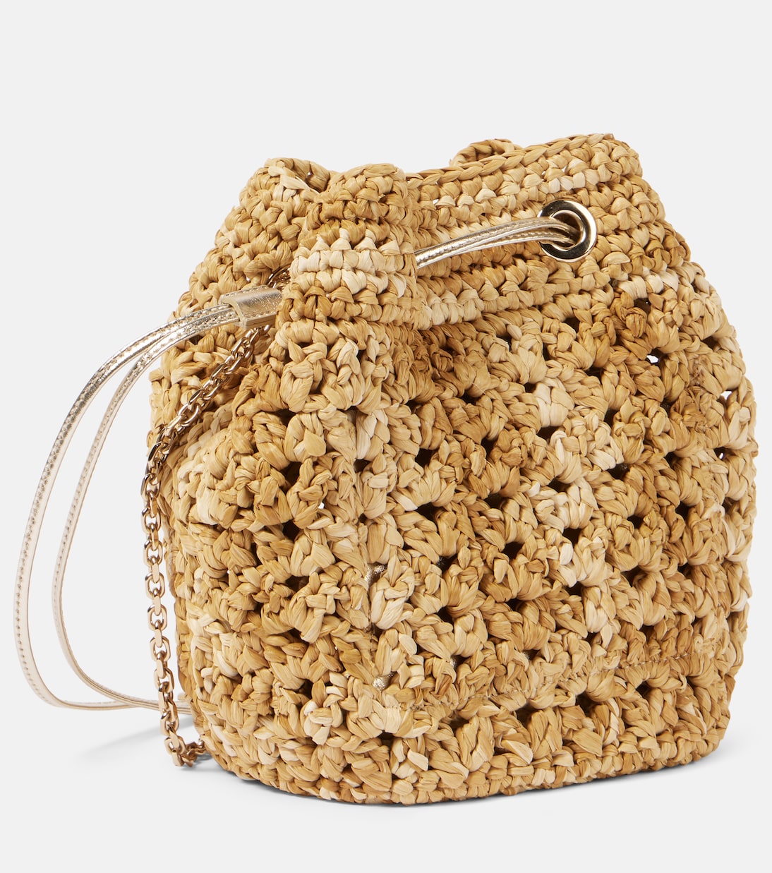 Tres Vivier raffia-effect bucket bag | Roger Vivier