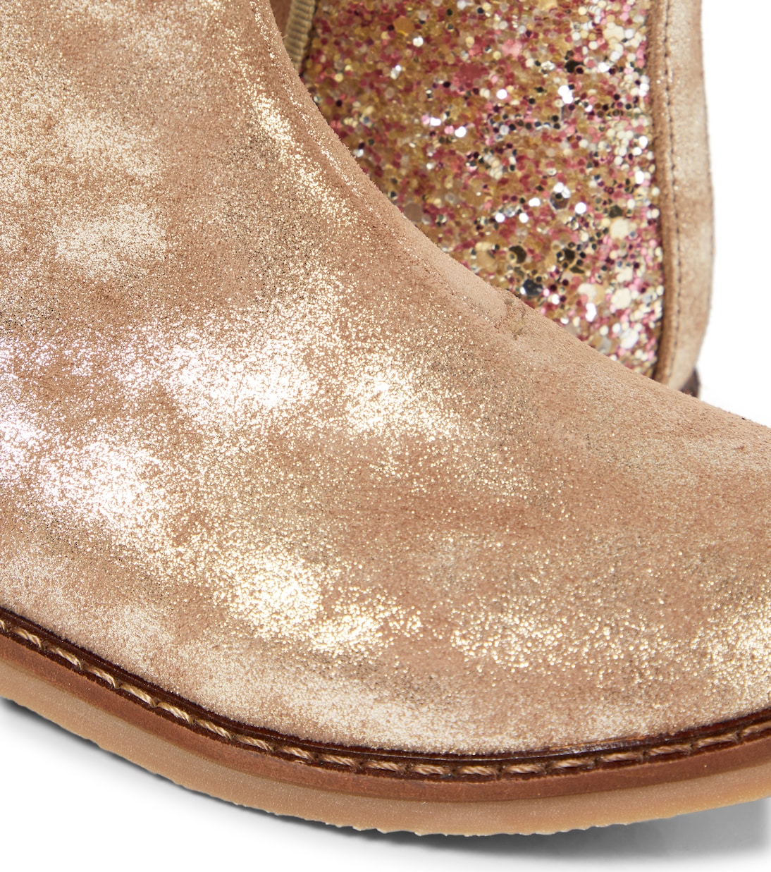 Botines Trip Back de piel con glitter | Pom d'Api