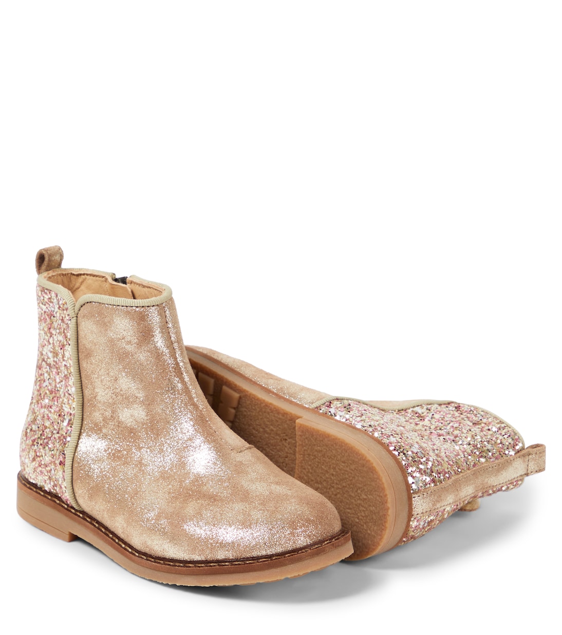 Botines Trip Back de piel con glitter | Pom d'Api