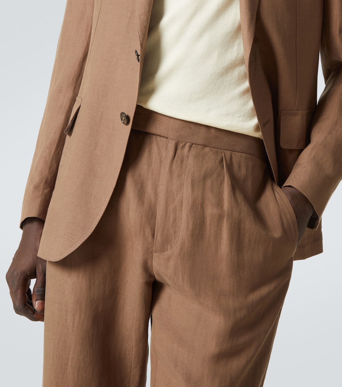 Pantaloni regular in seta e lino | Ralph Lauren Purple Label