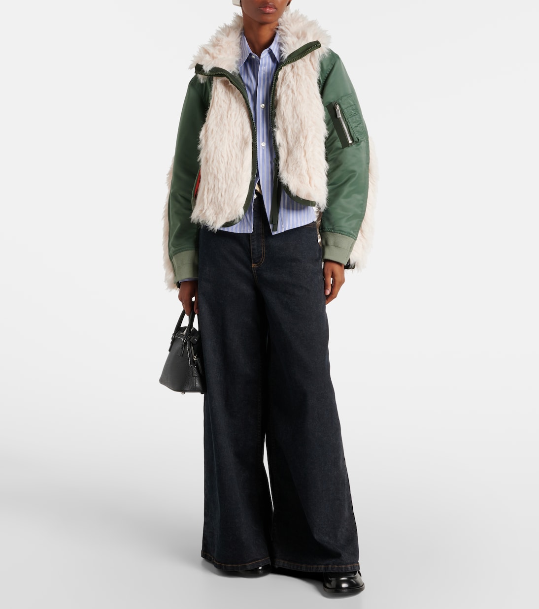 Chaqueta técnica con pelo sintético | Sacai