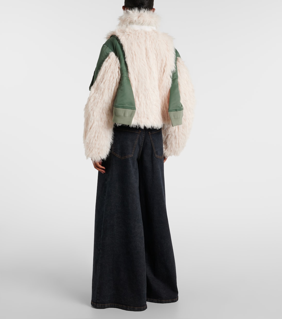 Chaqueta técnica con pelo sintético | Sacai
