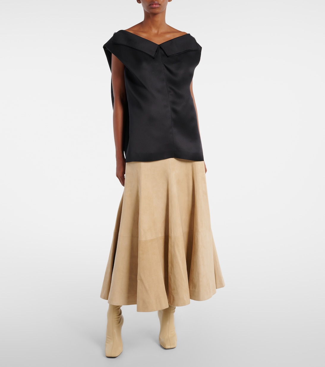 Gonna midi Lenno in suede | Khaite