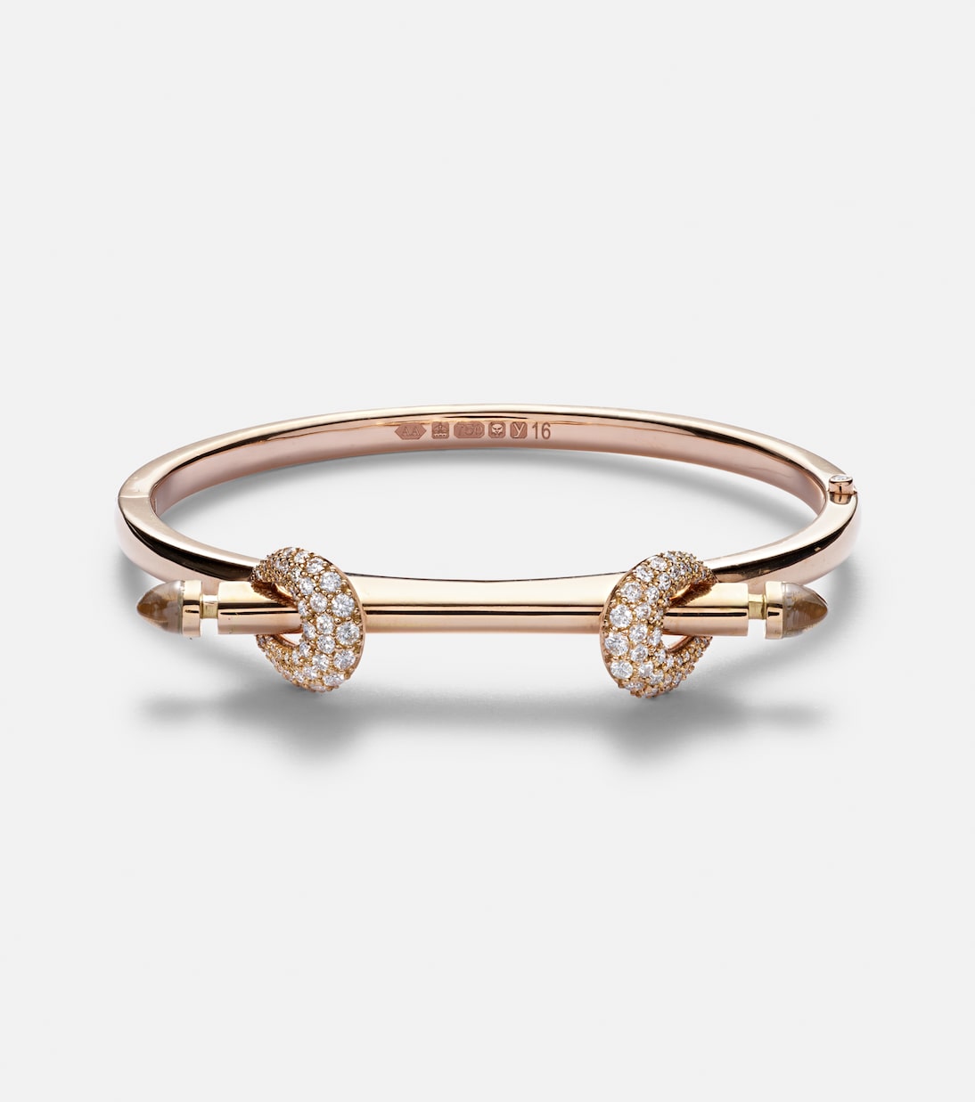 Bracciale in oro rosa 18kt ANANYA Chakra Icon con diamanti e quarzo per giovani alla moda