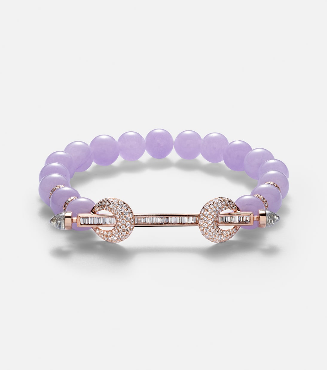 Bracciale in oro rosa 18kt ANANYA Chakra con diamanti e quarzo per stile giovane e raffinato