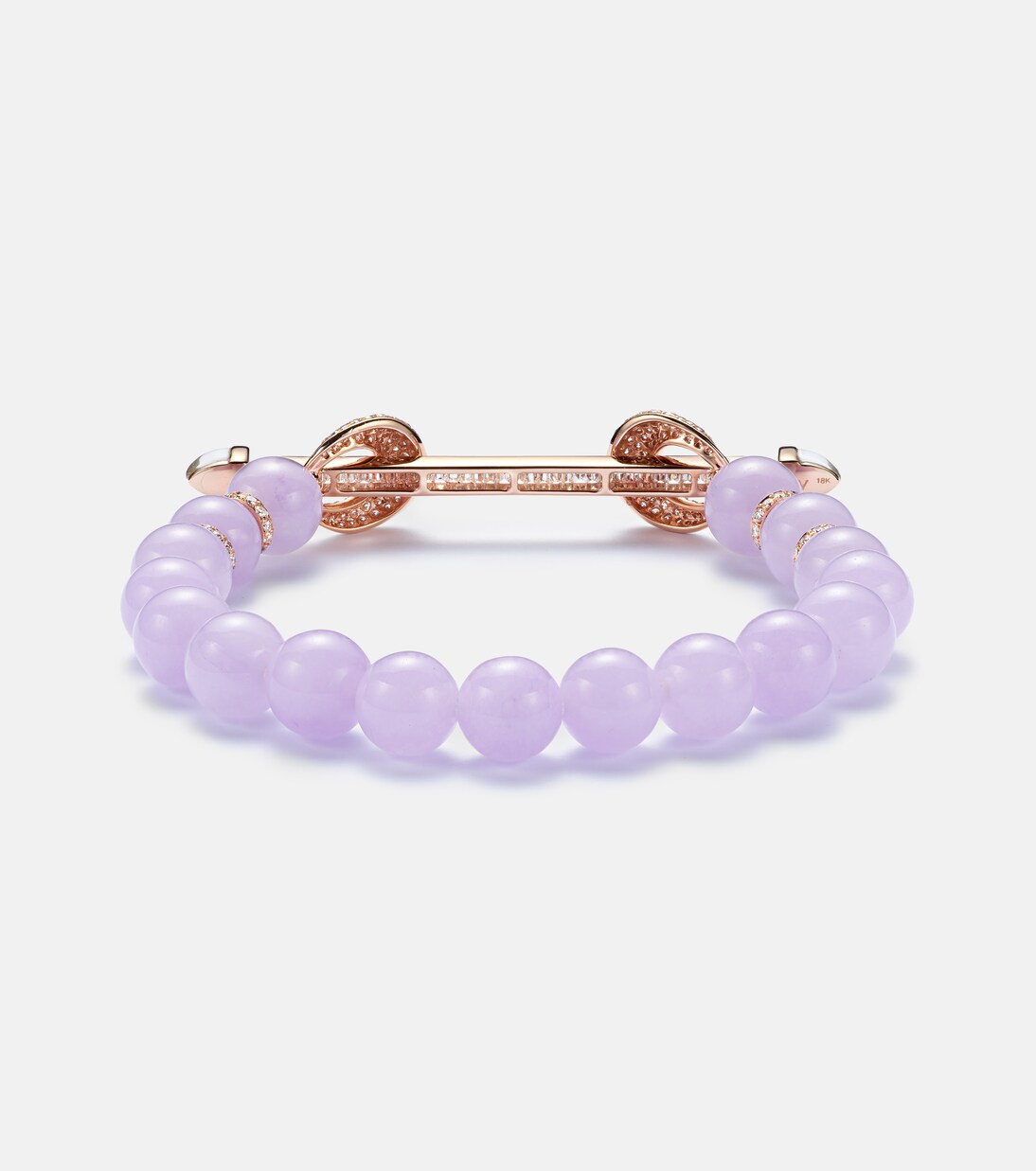 Bracciale in oro rosa 18kt ANANYA Chakra con diamanti e quarzo per stile giovane e raffinato