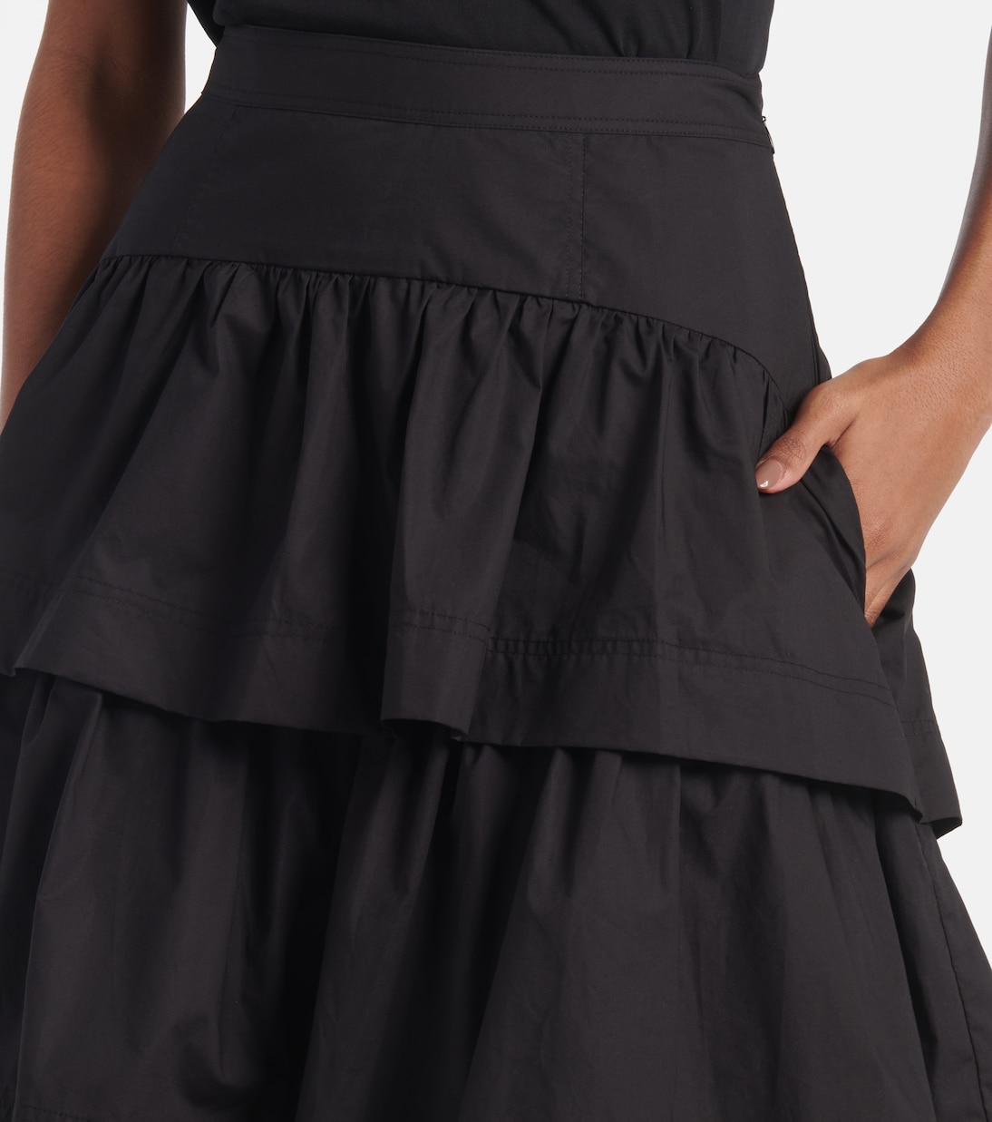 Gonna midi Winnie in cotone a balze | Ulla Johnson
