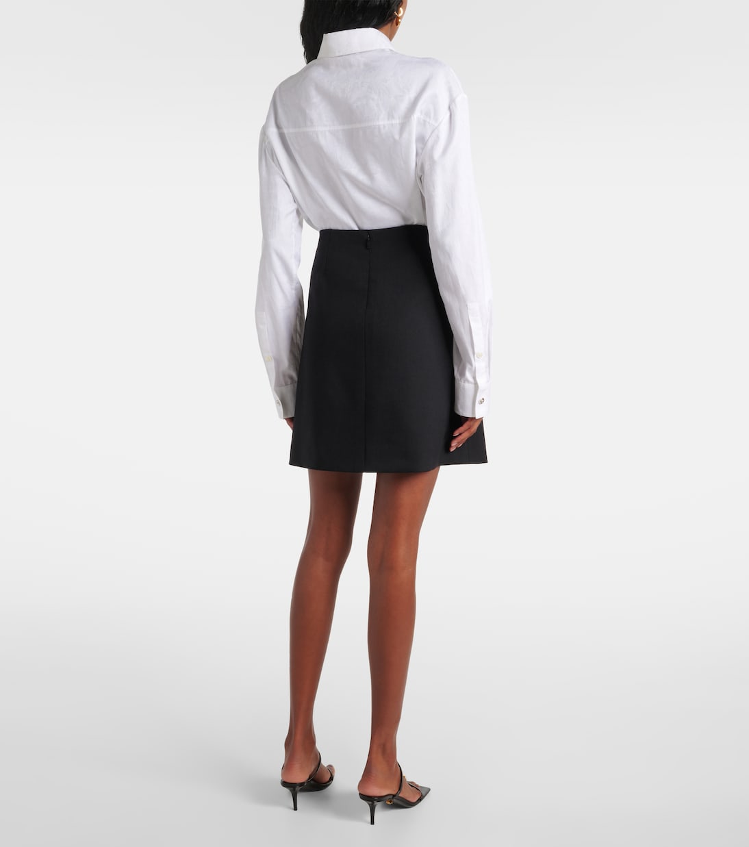 Safety Pin wool miniskirt | Versace