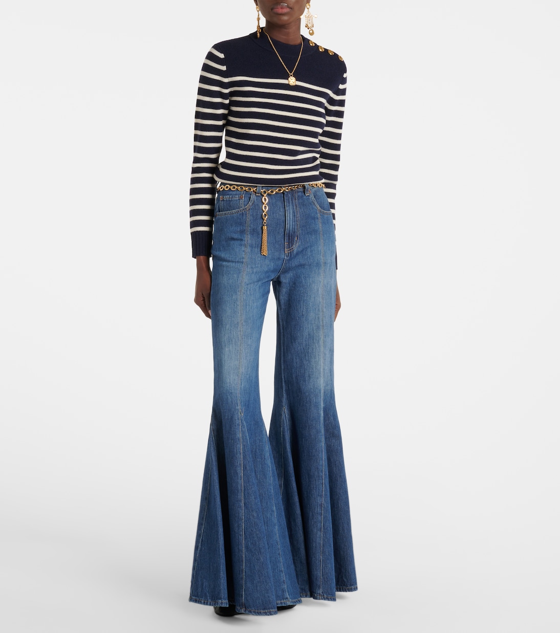 Striped wool and cashmere sweater | Chloé